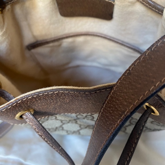 Authentic Gucci Vintage GG Web Supreme Coated Canvas Bucket Bag Shoulder Bag - Picture 7 of 12